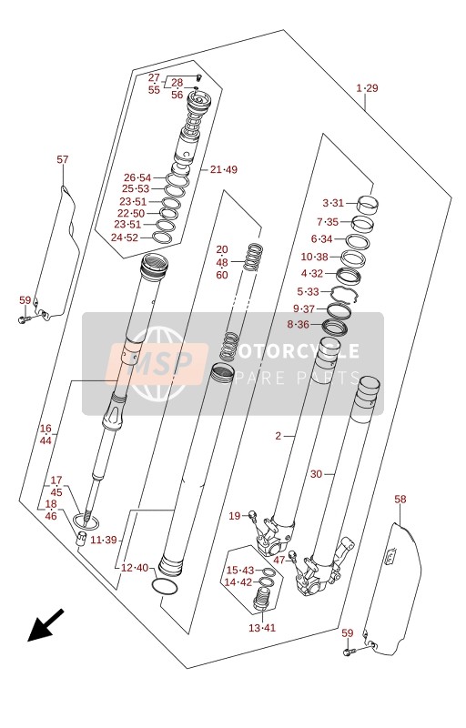 Suzuki RM-Z250 2022 FRONT FORK DAMPER for a 2022 Suzuki RM-Z250