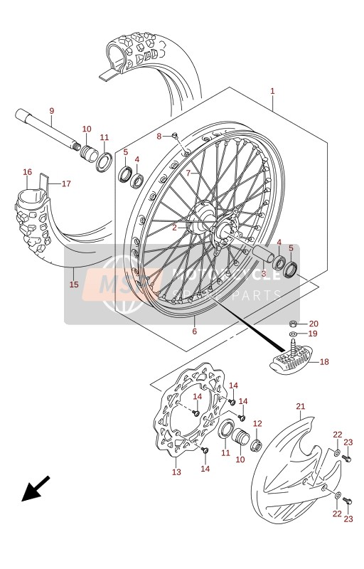 Suzuki RM-Z250 2022 Roue avant pour un 2022 Suzuki RM-Z250