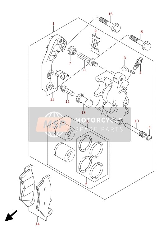 Suzuki RM-Z250 2022 Étrier avant pour un 2022 Suzuki RM-Z250