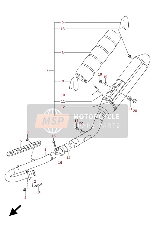 Suzuki RM-Z450 2022 Silencieux pour un 2022 Suzuki RM-Z450