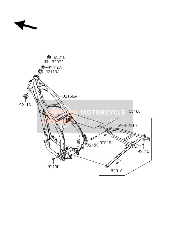 Suzuki RM-Z250 2006 Cuadro para un 2006 Suzuki RM-Z250