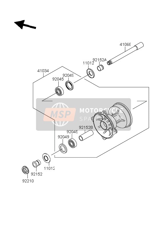 Suzuki RM-Z250 2006 Buje delantero para un 2006 Suzuki RM-Z250