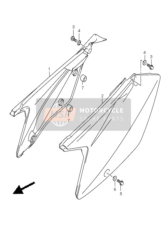 Suzuki RM-Z450 2006 Frame Cover for a 2006 Suzuki RM-Z450