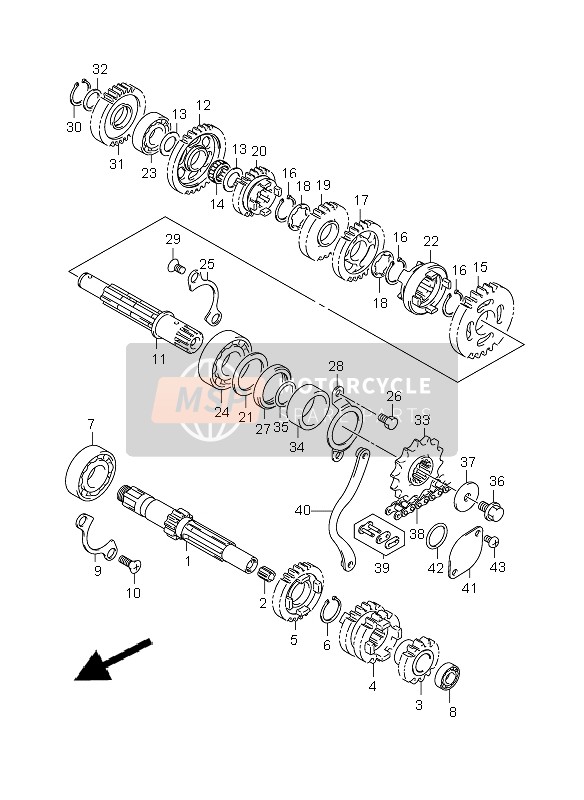 Suzuki DR-Z125 (SW & LW) 2006 Transmission pour un 2006 Suzuki DR-Z125 (SW & LW)