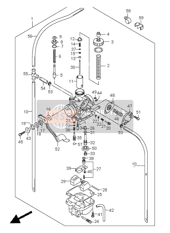 Suzuki DR-Z125 (SW & LW) 2007 Carburatore per un 2007 Suzuki DR-Z125 (SW & LW)