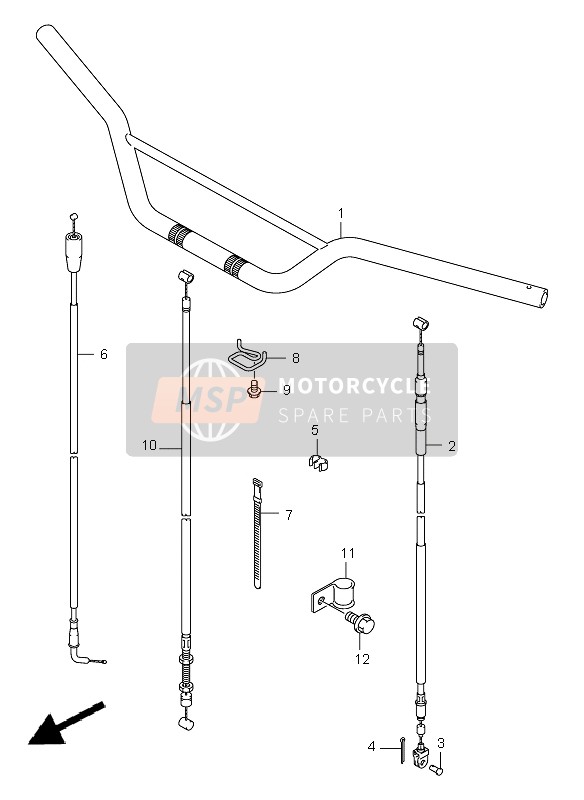 Suzuki DR-Z125 (SW & LW) 2007 Guidon pour un 2007 Suzuki DR-Z125 (SW & LW)