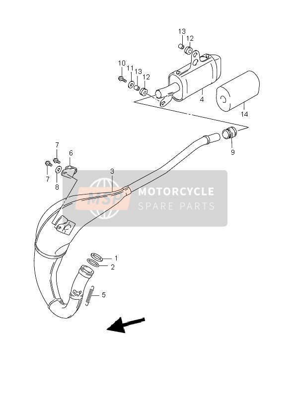 Suzuki RM85 (SW & LW) 2007 Muffler for a 2007 Suzuki RM85 (SW & LW)