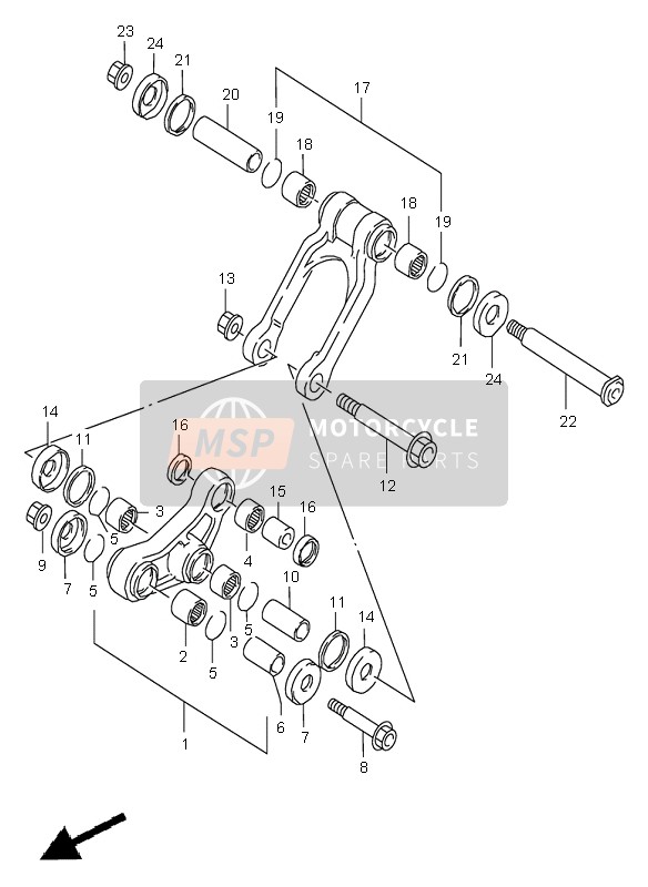 Suzuki RM125 1996 Rear Cushion Lever for a 1996 Suzuki RM125