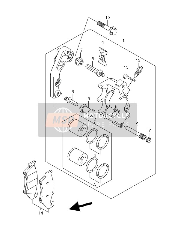 Suzuki RM125 2007 Pinza anteriore per un 2007 Suzuki RM125