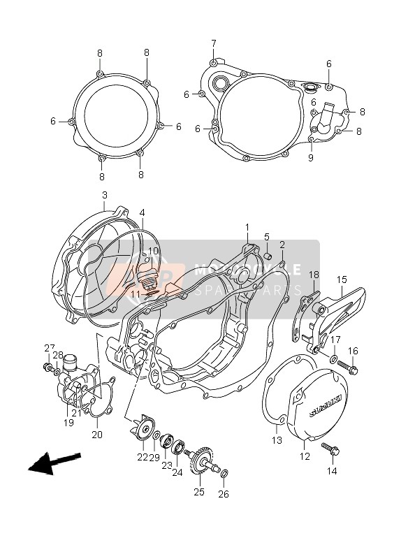 Suzuki RM250 2007 Crankcase Cover & Water Pump for a 2007 Suzuki RM250