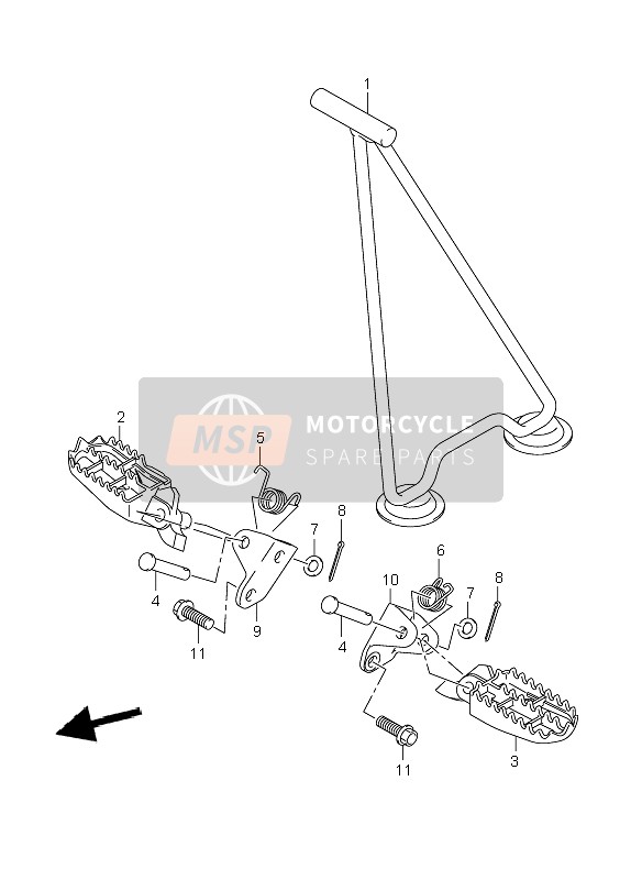 Suzuki RM-Z250 2007 Reposapiés para un 2007 Suzuki RM-Z250