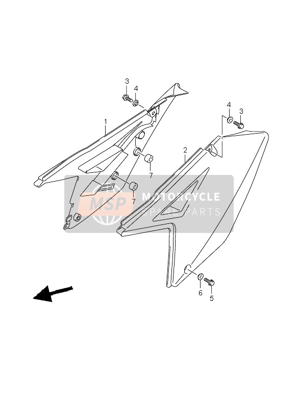 4721110H0030H, Cover, Frame Lh (White), Suzuki, 0