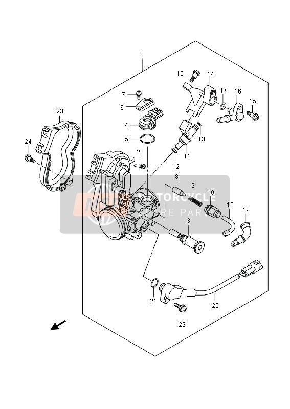 Suzuki RMX450Z 2013 Corpo farfallato per un 2013 Suzuki RMX450Z