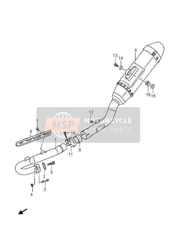 Suzuki RMX450Z 2013 Muffler for a 2013 Suzuki RMX450Z