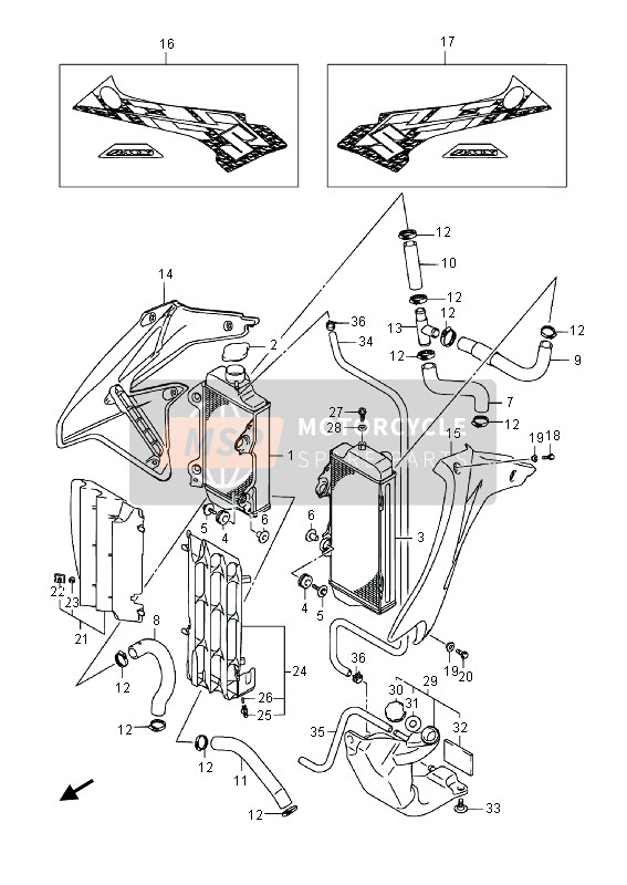 Suzuki RMX450Z 2013 KÜHLER für ein 2013 Suzuki RMX450Z