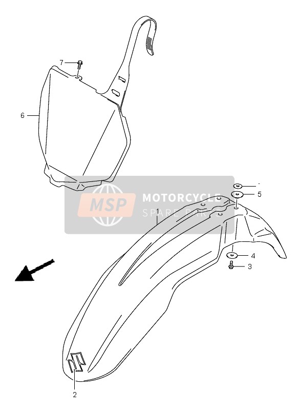 Suzuki RM-Z450(Z) 2007 Garde-boue avant pour un 2007 Suzuki RM-Z450(Z)