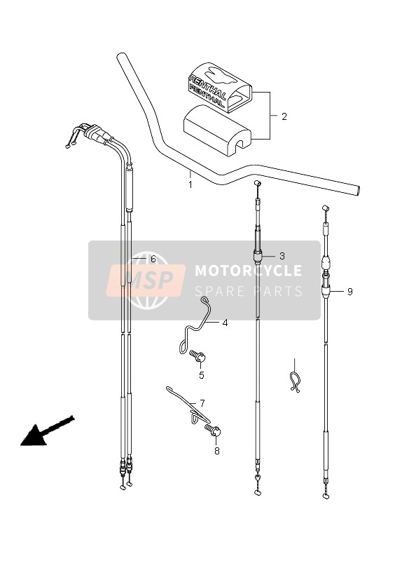 Suzuki RM-Z450(Z) 2007 Barre de poignée pour un 2007 Suzuki RM-Z450(Z)