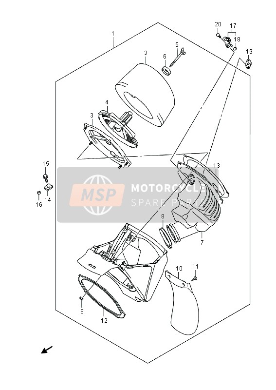 Suzuki RM-Z250 2013 Filtro dell'aria per un 2013 Suzuki RM-Z250