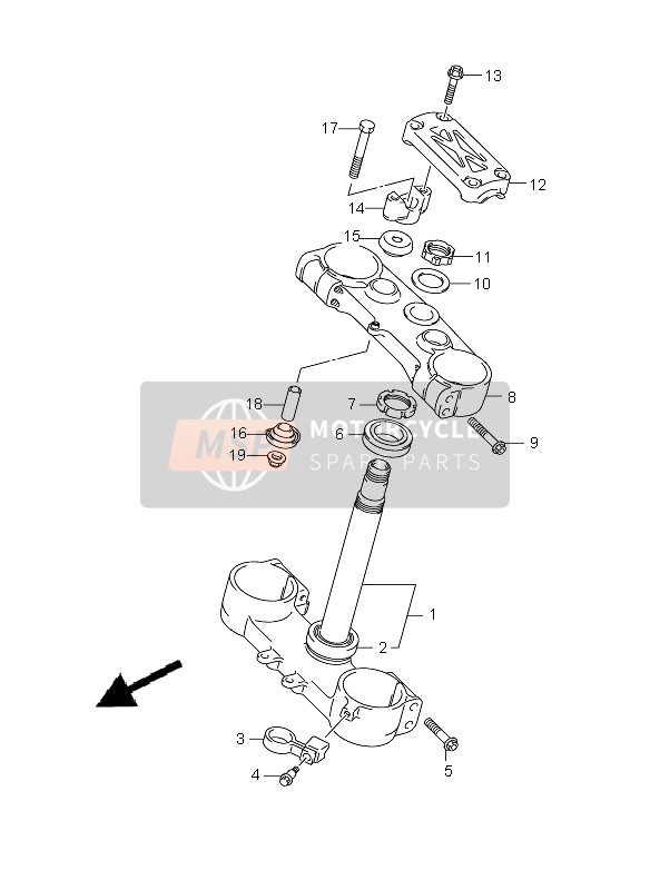 Suzuki RM-Z450(Z) 2007 Tige de direction pour un 2007 Suzuki RM-Z450(Z)