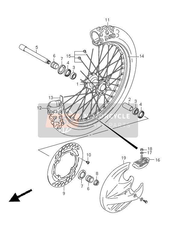 Suzuki RM-Z450(Z) 2007 Front Wheel for a 2007 Suzuki RM-Z450(Z)