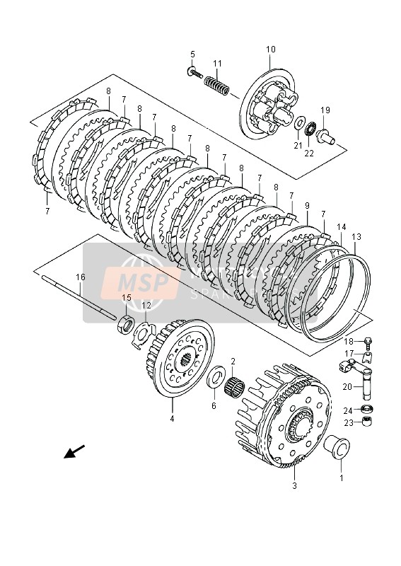 Suzuki RM-Z250 2013 Embrague para un 2013 Suzuki RM-Z250