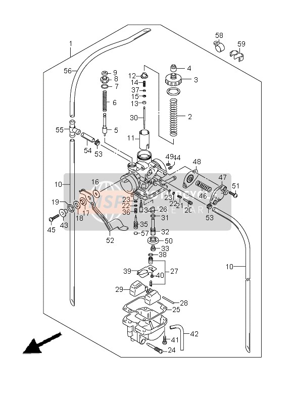 Suzuki DR-Z125 (SW & LW) 2008 Carburador para un 2008 Suzuki DR-Z125 (SW & LW)