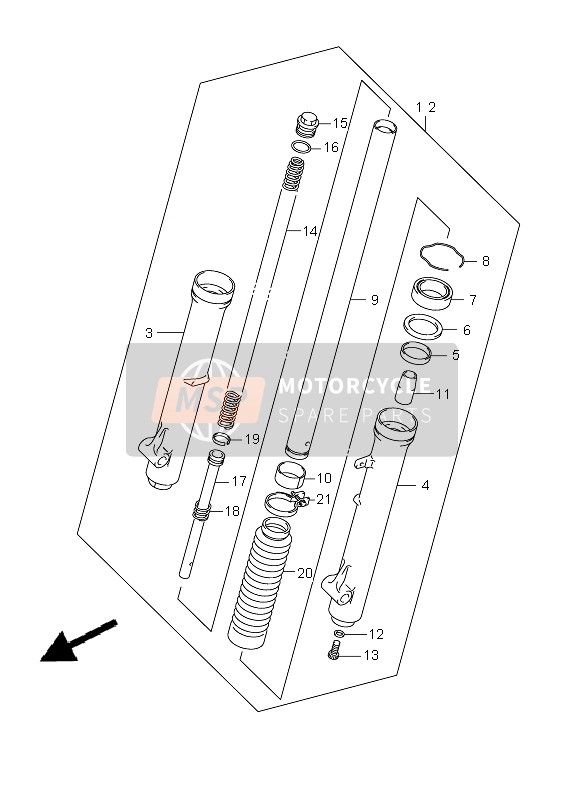 Suzuki DR-Z125 (SW & LW) 2008 Front Damper (SW) for a 2008 Suzuki DR-Z125 (SW & LW)