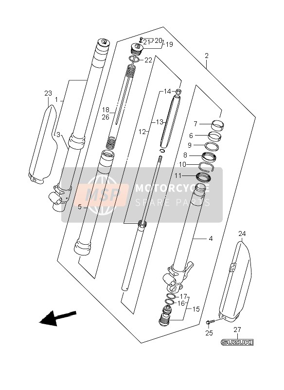 Suzuki RM85 (SW & LW) 2008 Front Fork Damper for a 2008 Suzuki RM85 (SW & LW)