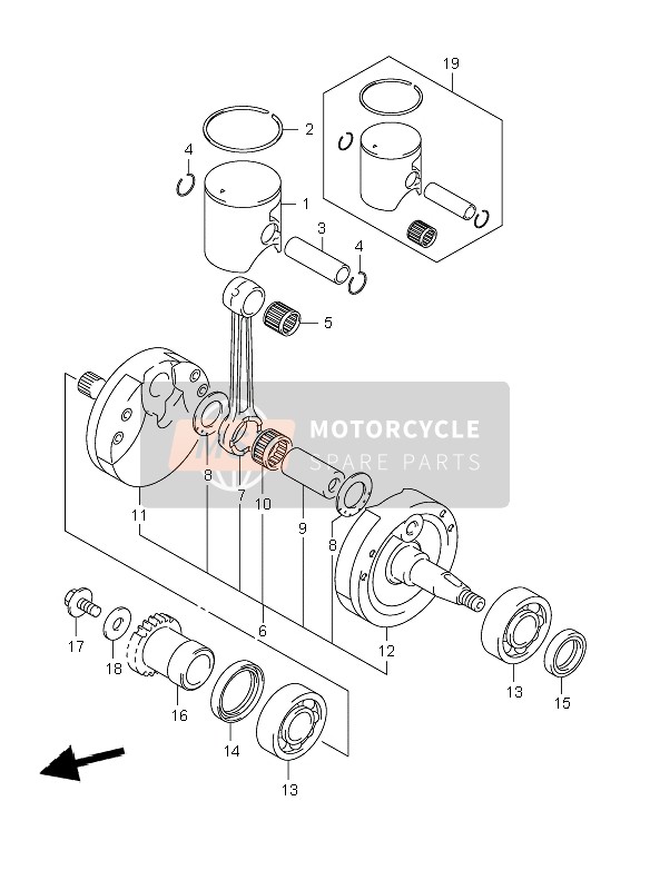 Suzuki RM125 2008 Crankshaft for a 2008 Suzuki RM125