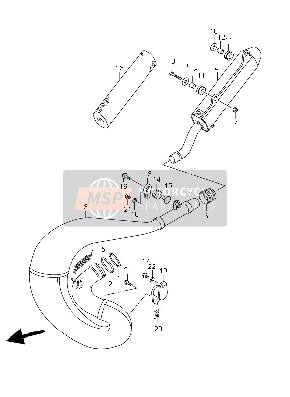 Suzuki RM250 2008 Muffler for a 2008 Suzuki RM250