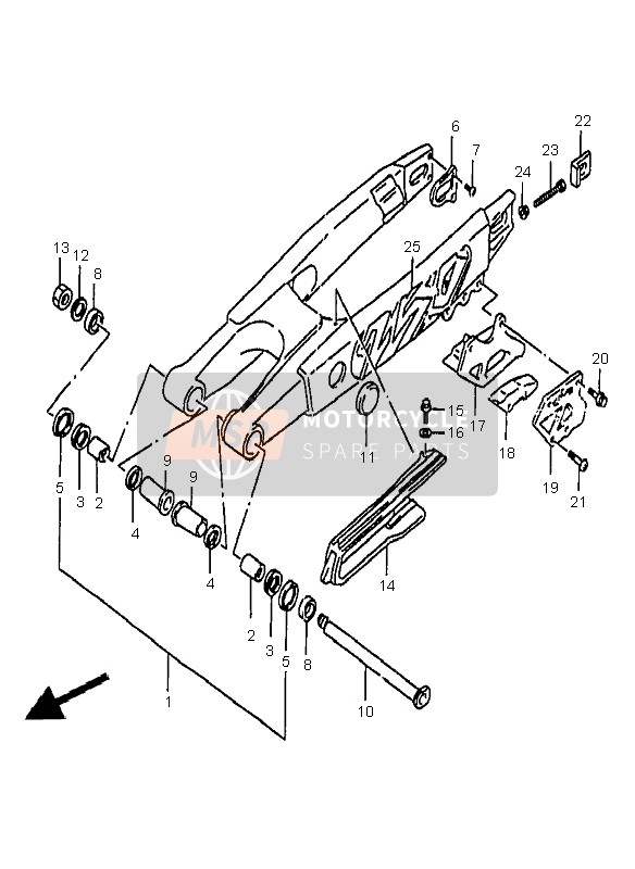 Suzuki RM250 1996 Rear Swing Arm for a 1996 Suzuki RM250