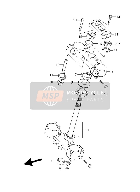 Suzuki RM250 2008 Steering Stem for a 2008 Suzuki RM250