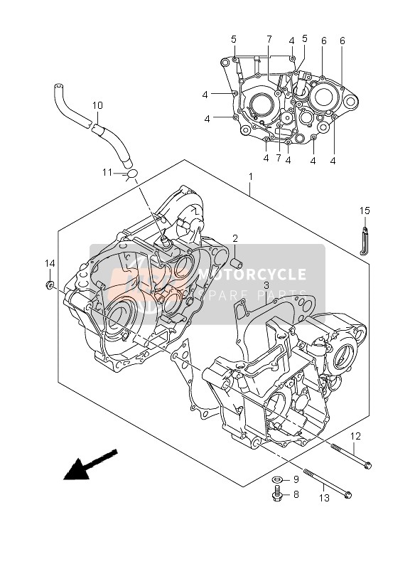 Suzuki RM-Z450 2008 Crankcase for a 2008 Suzuki RM-Z450