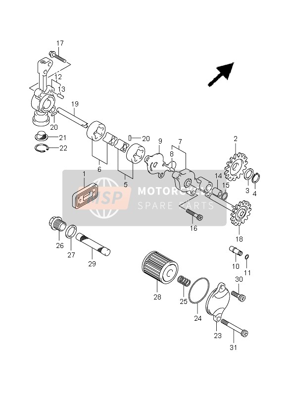 Suzuki RM-Z450 2008 ÖLPUMPE für ein 2008 Suzuki RM-Z450