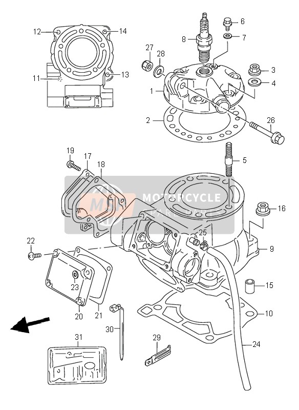 Suzuki RM-X250 1996 Cylindre pour un 1996 Suzuki RM-X250