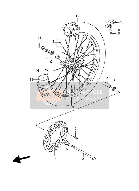 Suzuki RM85 (SW & LW) 2009 Front Wheel (LW) for a 2009 Suzuki RM85 (SW & LW)