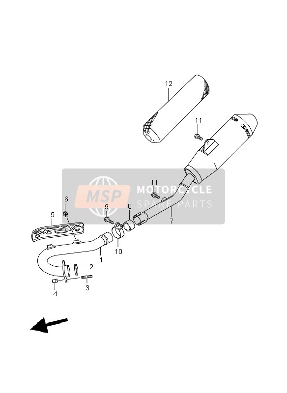 Suzuki RM-Z250 2009 Muffler for a 2009 Suzuki RM-Z250