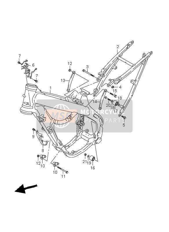 Suzuki RM-Z250 2009 Frame for a 2009 Suzuki RM-Z250