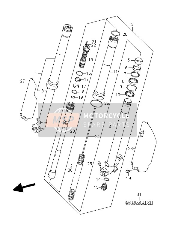 Suzuki RM-Z250 2009 Front Damper for a 2009 Suzuki RM-Z250