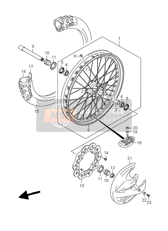 Suzuki RM-Z250 2009 Front Wheel for a 2009 Suzuki RM-Z250