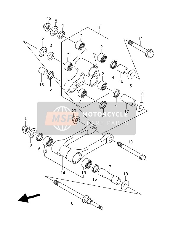 Suzuki RM-Z250 2009 Rear Cushion Lever for a 2009 Suzuki RM-Z250