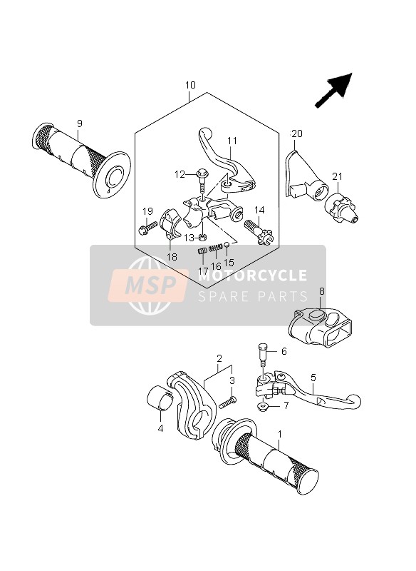 Suzuki RM-Z450 2009 Handle Lever for a 2009 Suzuki RM-Z450