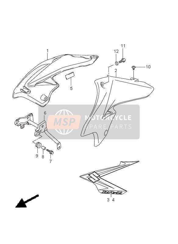 Suzuki DR-Z125 (SW & LW) 2010 Fuel Tank Cover for a 2010 Suzuki DR-Z125 (SW & LW)