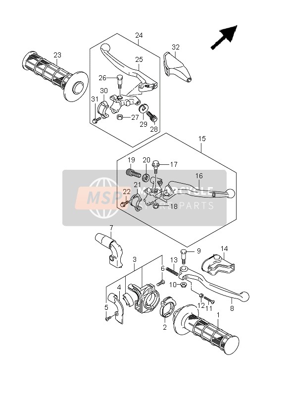 Suzuki DR-Z125 (SW & LW) 2010 Handle Lever for a 2010 Suzuki DR-Z125 (SW & LW)