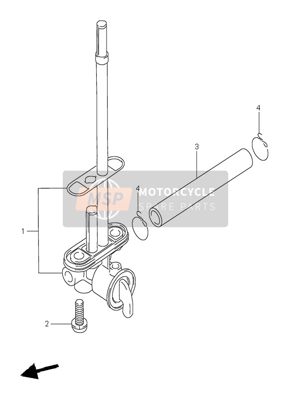 Suzuki RM-X250 1996 Rubinetto carburante per un 1996 Suzuki RM-X250