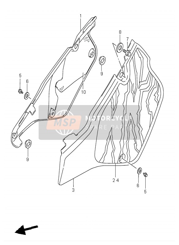 Suzuki RM-X250 1996 Frame Cover for a 1996 Suzuki RM-X250