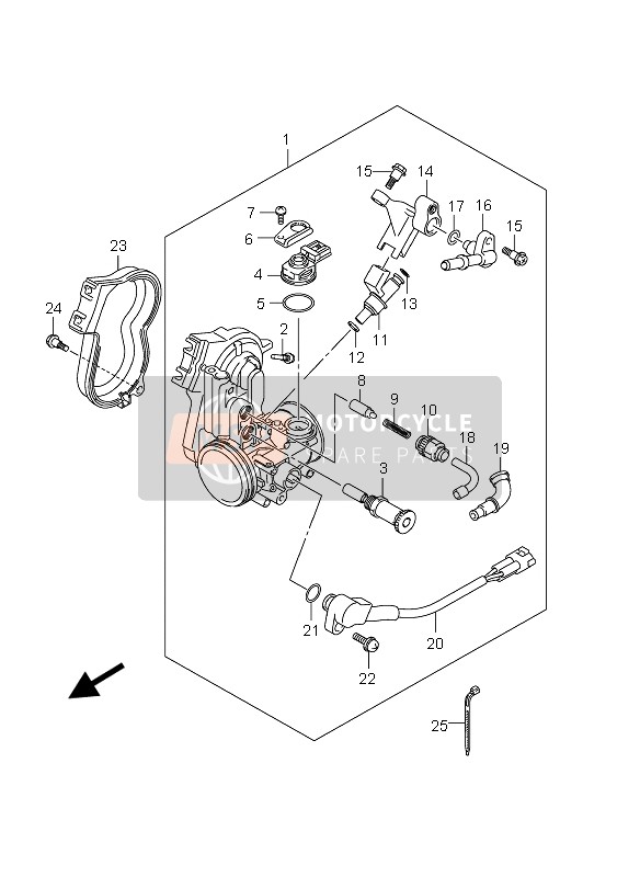 Suzuki RM-Z250 2010 Throttle Body for a 2010 Suzuki RM-Z250