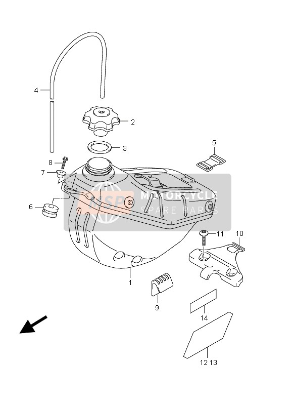 Suzuki RM-Z250 2010 Fuel Tank for a 2010 Suzuki RM-Z250