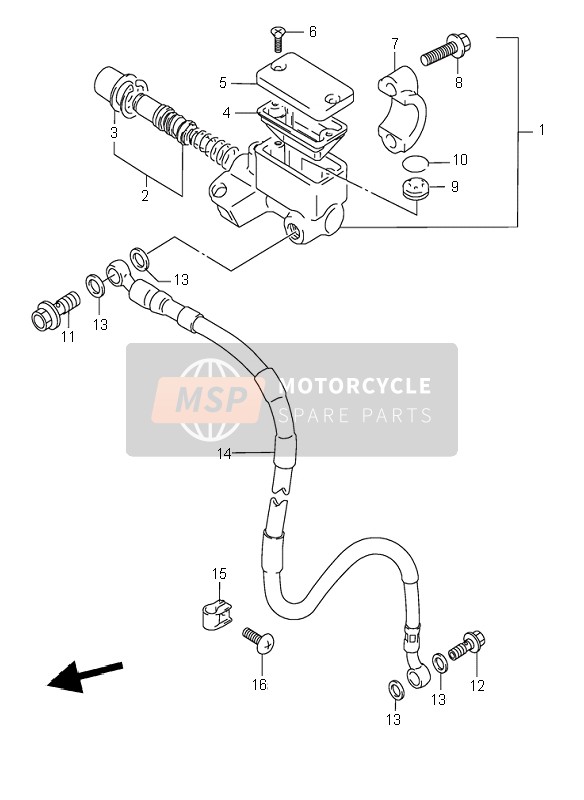 Suzuki RM-X250 1996 Front Master Cylinder (P37) for a 1996 Suzuki RM-X250