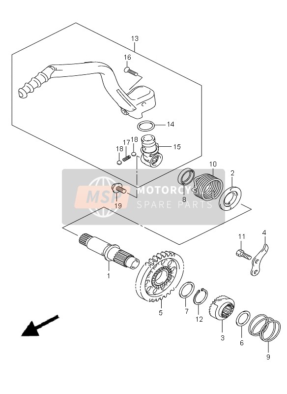 Suzuki RM-Z450 2010 Kick Starter for a 2010 Suzuki RM-Z450